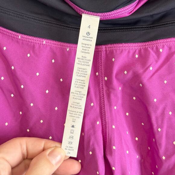 Lululemon Run Times Shorts Womens 4 Purple Reflective 4-way Stretch Running Yoga - Picture 4 of 7